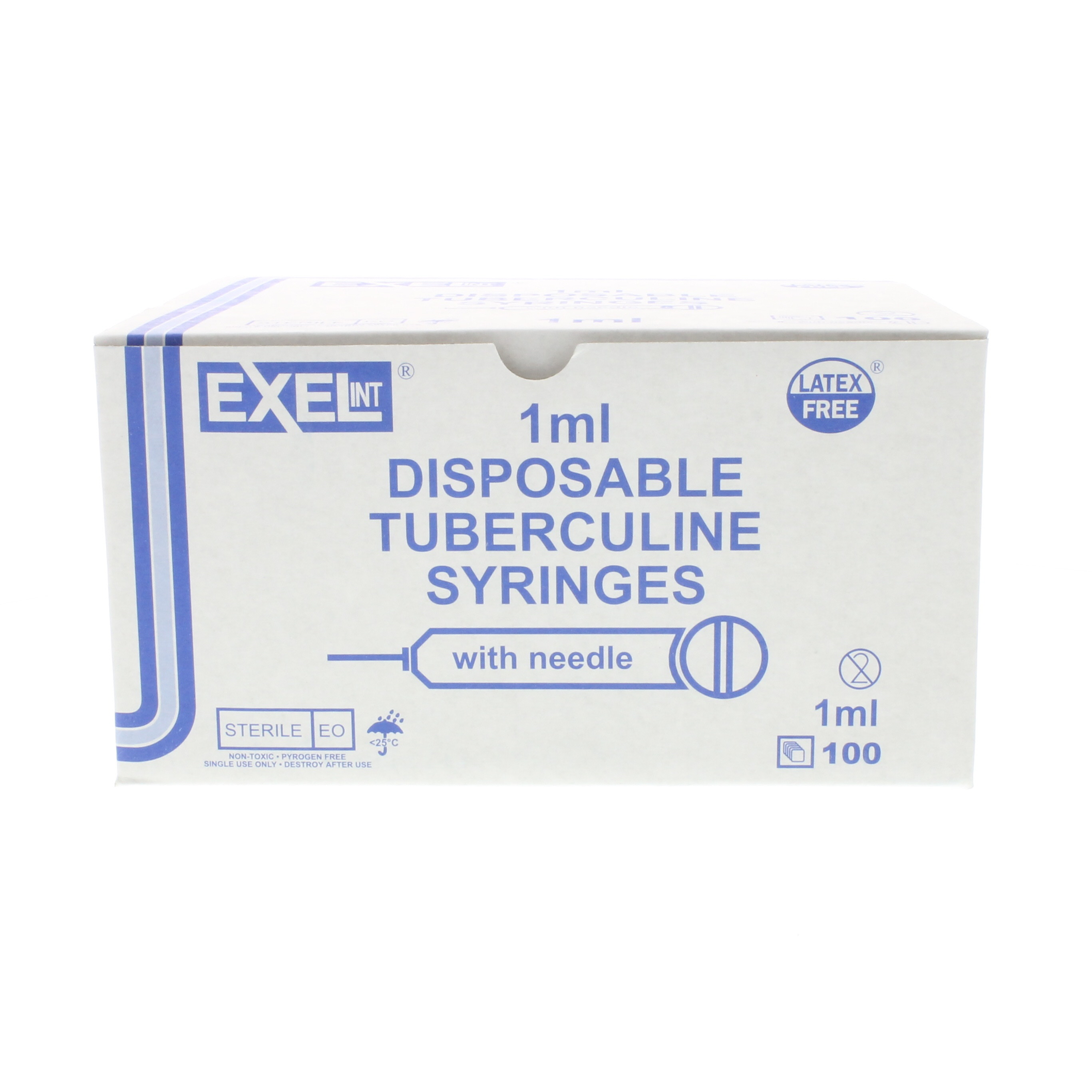 Exel 1cc Syringe w/25g x ⅝ Inch Needle - Box/100